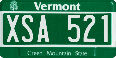VT license plate XSA521