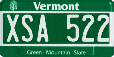 VT license plate XSA522