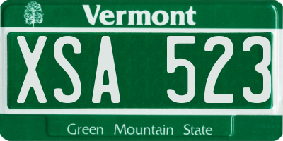 VT license plate XSA523