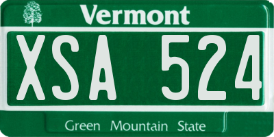 VT license plate XSA524