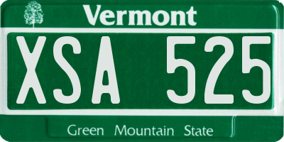 VT license plate XSA525