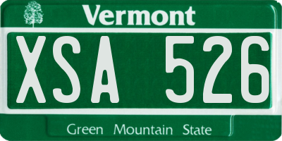 VT license plate XSA526