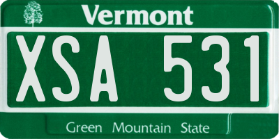 VT license plate XSA531