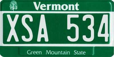 VT license plate XSA534