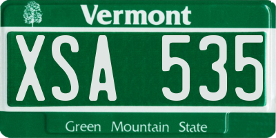 VT license plate XSA535