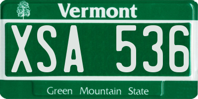 VT license plate XSA536