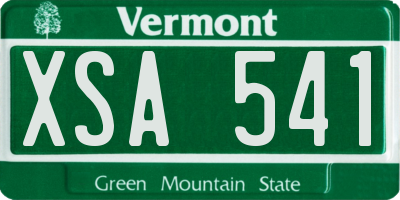 VT license plate XSA541