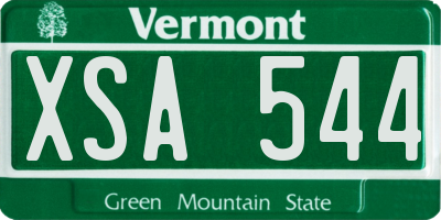 VT license plate XSA544