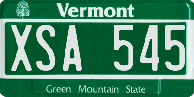VT license plate XSA545