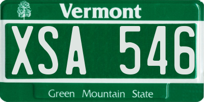 VT license plate XSA546