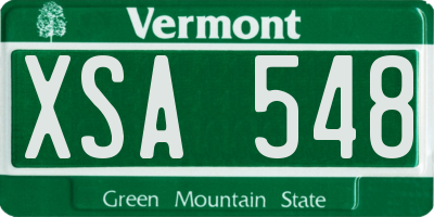 VT license plate XSA548