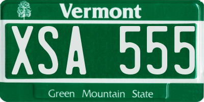 VT license plate XSA555