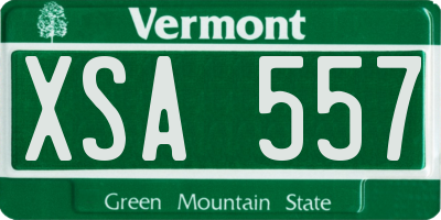 VT license plate XSA557