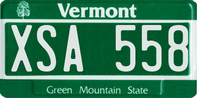 VT license plate XSA558