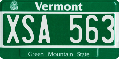 VT license plate XSA563