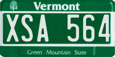 VT license plate XSA564