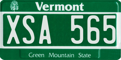 VT license plate XSA565