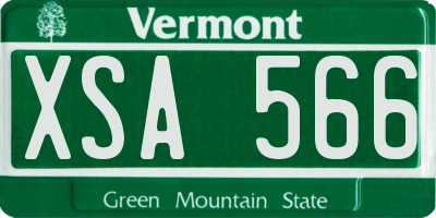 VT license plate XSA566