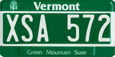 VT license plate XSA572