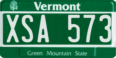 VT license plate XSA573