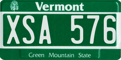 VT license plate XSA576
