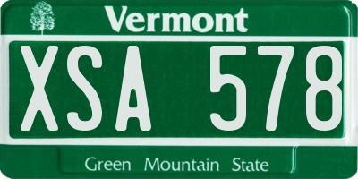 VT license plate XSA578