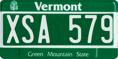 VT license plate XSA579