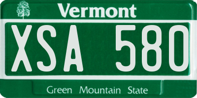 VT license plate XSA580