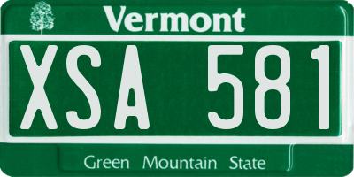VT license plate XSA581