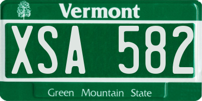 VT license plate XSA582