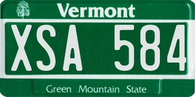 VT license plate XSA584