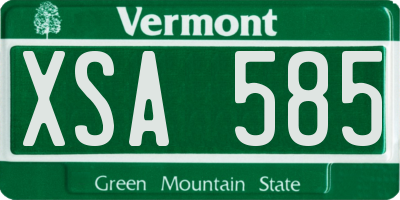 VT license plate XSA585