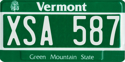 VT license plate XSA587