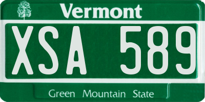 VT license plate XSA589