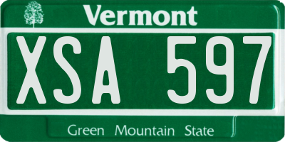 VT license plate XSA597