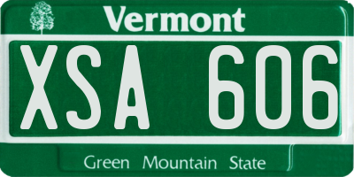 VT license plate XSA606