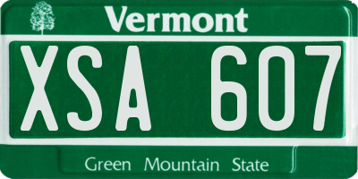 VT license plate XSA607