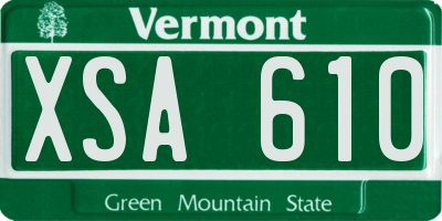 VT license plate XSA610