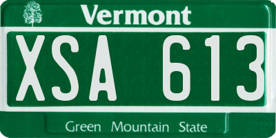 VT license plate XSA613