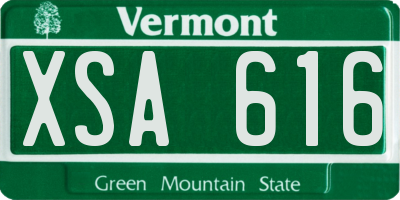 VT license plate XSA616