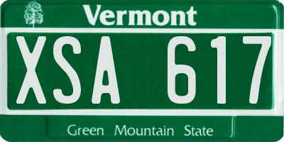VT license plate XSA617