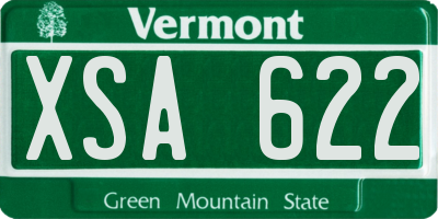 VT license plate XSA622