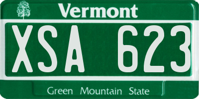 VT license plate XSA623