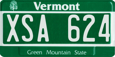 VT license plate XSA624