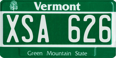 VT license plate XSA626