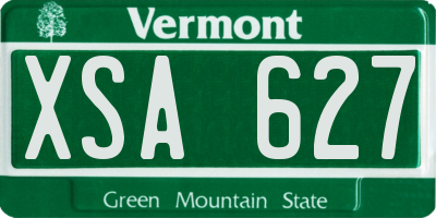 VT license plate XSA627