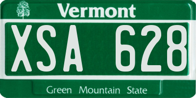 VT license plate XSA628