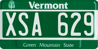 VT license plate XSA629