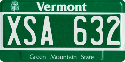 VT license plate XSA632