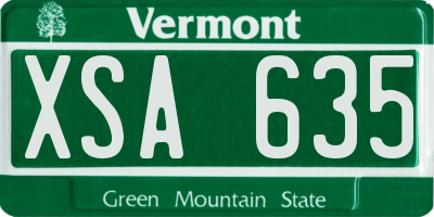 VT license plate XSA635